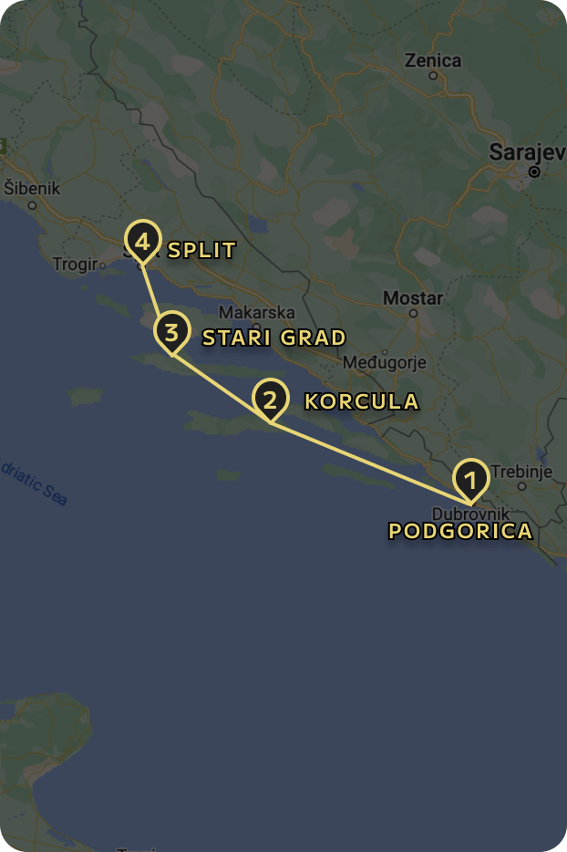 CROATIA TOUR map