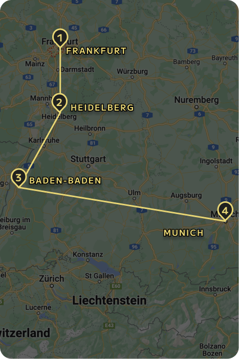 ENCHANTING GERMANY MAP itinerary