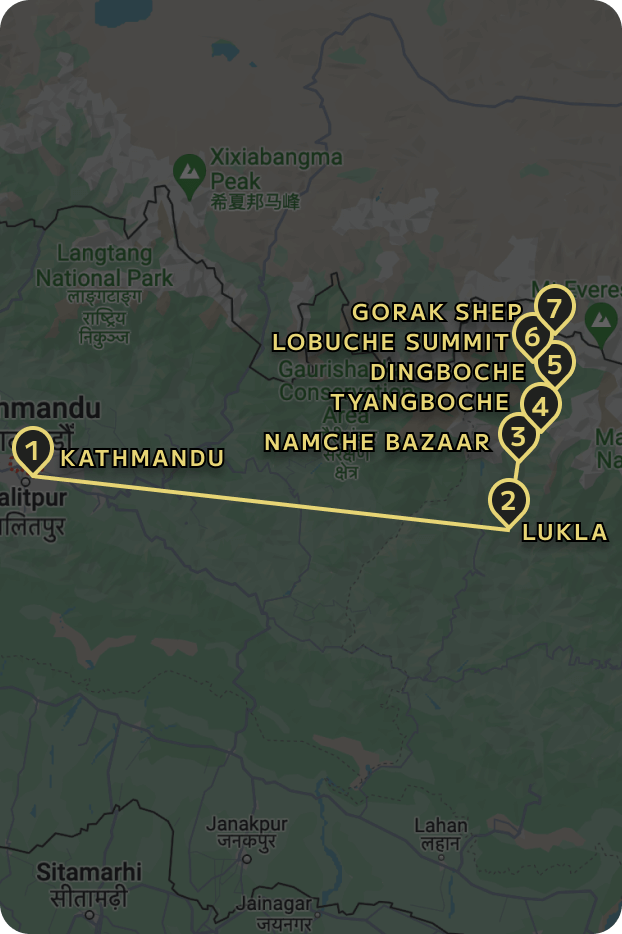 EVEREST BASE CAMP TREK NEPAL MAP