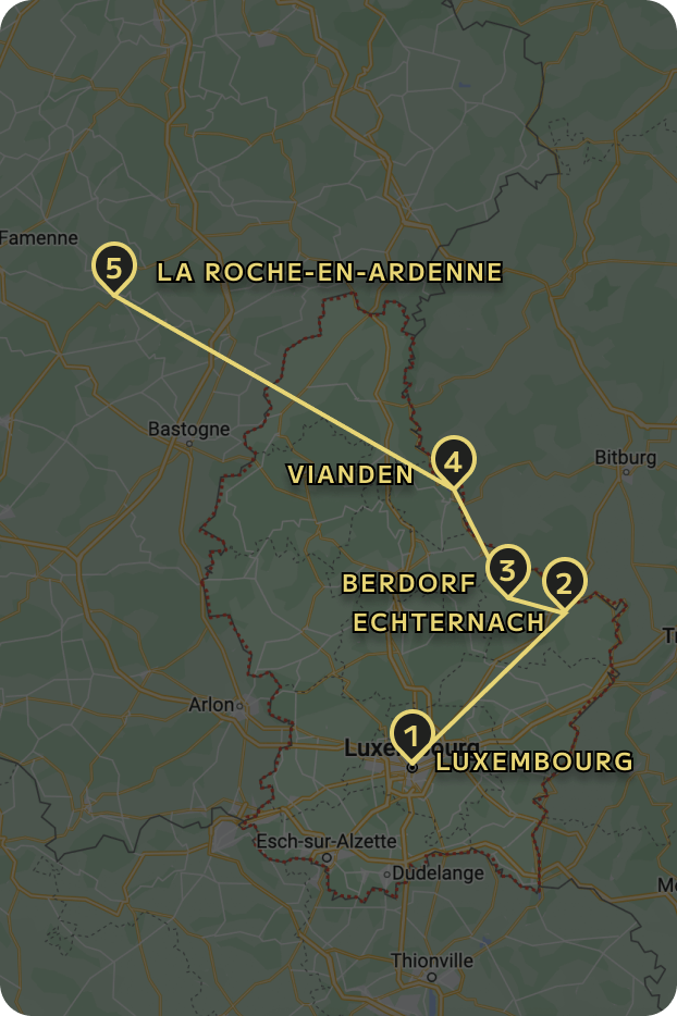 LUXEMBOURG & BEYOND HIKING TOUR map