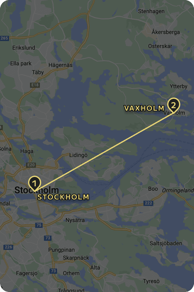 Stockholm and Vaxholm map